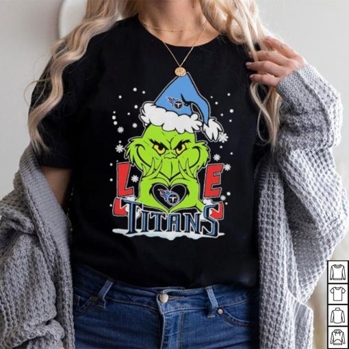 The Grinch Love Heart Tennessee Titans Football Christmas 2023 Shirt