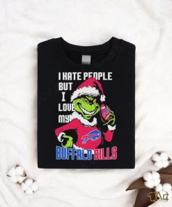 The Grinch Santa Hat Christmas I Hate People But I Love My Buffalo Bills Shirt