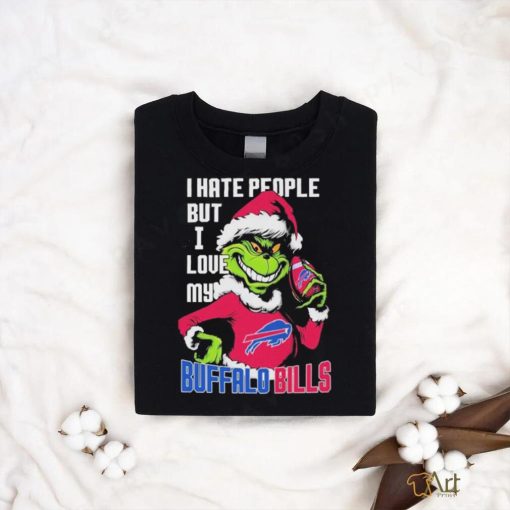 The Grinch Santa Hat Christmas I Hate People But I Love My Buffalo Bills Shirt