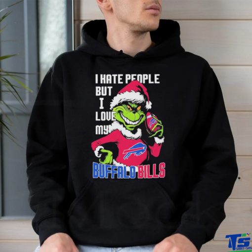 The Grinch Santa Hat Christmas I Hate People But I Love My Buffalo Bills Shirt