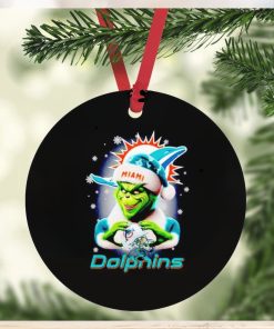 The Grinch Santa love Miami Dolphins Christmas ornament