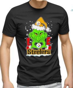 The Grinch Santa love Pittsburgh Steelers shirt