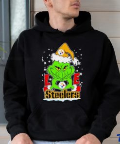 The Grinch Santa love Pittsburgh Steelers shirt