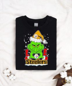 The Grinch Santa love Pittsburgh Steelers shirt