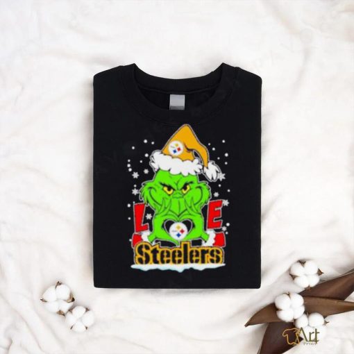 The Grinch Santa love Pittsburgh Steelers shirt