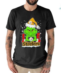 The Grinch Santa love Pittsburgh Steelers shirt