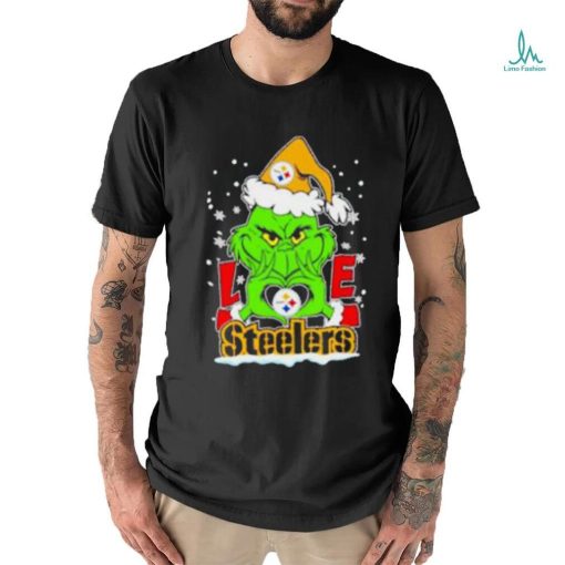 The Grinch Santa love Pittsburgh Steelers shirt