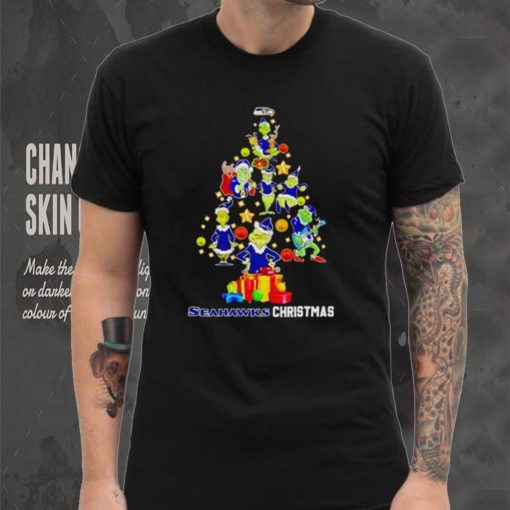 The Grinch Seahawks Christmas tree shirt