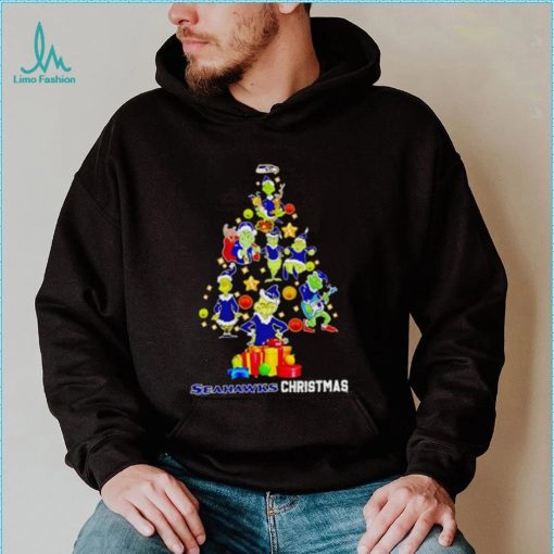 The Grinch Seahawks Christmas tree shirt