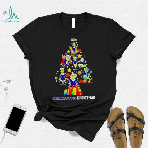 The Grinch Seahawks Christmas tree shirt