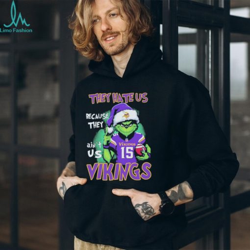 The Grinch Vikings Player The Hate Us Because They Ain’t Us Minnesota Vikings Football Christmas T shirt
