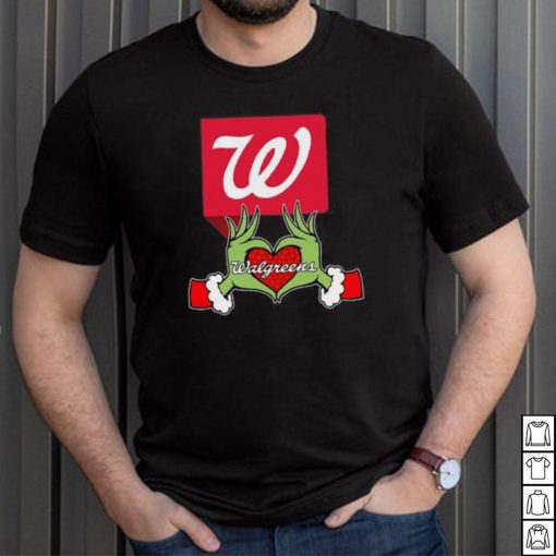 The Grinch hand love Walgreens logo Christmas shirt
