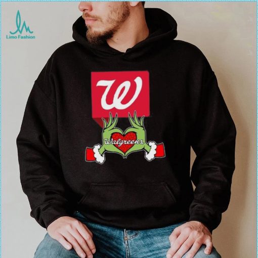 The Grinch hand love Walgreens logo Christmas shirt