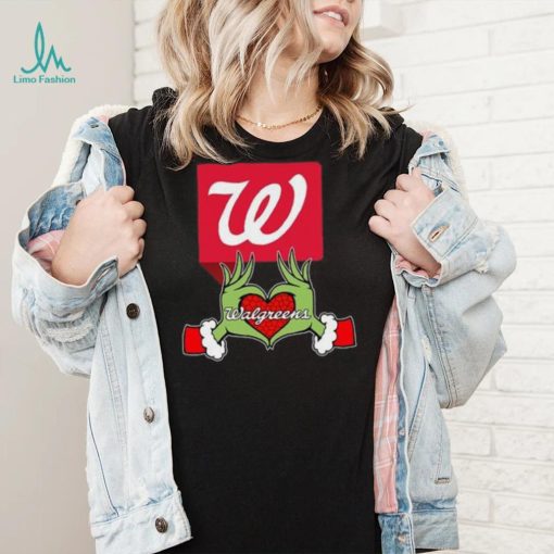 The Grinch hand love Walgreens logo Christmas shirt