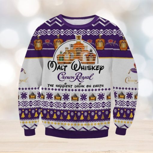 The Happiest Drink On Earth Whiskey Ugly Christmas Sweater, Gift for Christmas Holiday