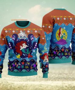 The Little Princess 3D Ugly Christmas Sweater, Princess Mermaid Xmas Ugly Christmas Sweater Men And Women Gift