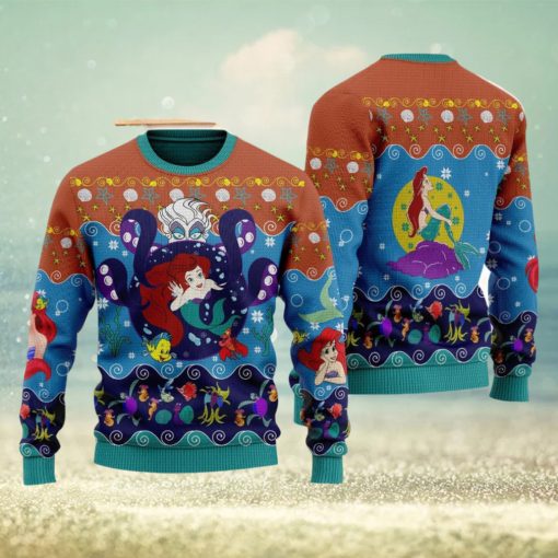 The Little Princess 3D Ugly Christmas Sweater, Princess Mermaid Xmas Ugly Christmas Sweater Men And Women Gift