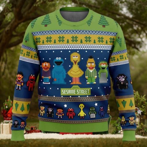 The Main Characters On Sesame Street Ugly Christmas Sweater