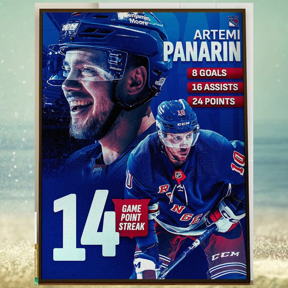 The New York Rangers Artemi Panarin 14 Game Point Streak In NHL Home Decor Poster Canvas