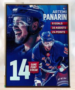 The New York Rangers Artemi Panarin 14 Game Point Streak In NHL Home Decor Poster Canvas