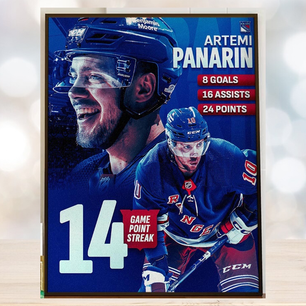 The New York Rangers Artemi Panarin 14 Game Point Streak In NHL Home Decor Poster Canvas The New York Rangers Artemi Panarin 14 Game Point Streak In NHL Home Decor Poster Canvas