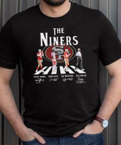 The Niner Abbey Road Steve Young Jerry Rice Joe Montana And Bill Walsh Signatures Shirt