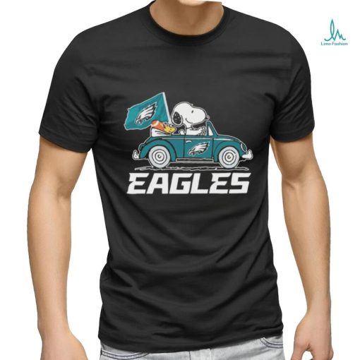 The Peanuts Snoopy And Woodstock Drive Car Philadelphia Eagles Shirt