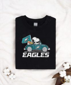 The Peanuts Snoopy And Woodstock Drive Car Philadelphia Eagles Shirt