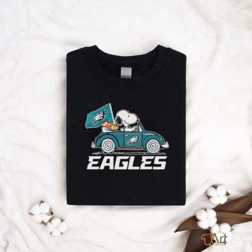 The Peanuts Snoopy And Woodstock Drive Car Philadelphia Eagles Shirt