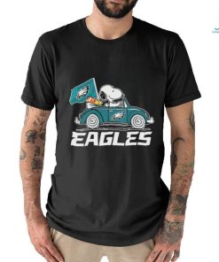 The Peanuts Snoopy And Woodstock Drive Car Philadelphia Eagles Shirt