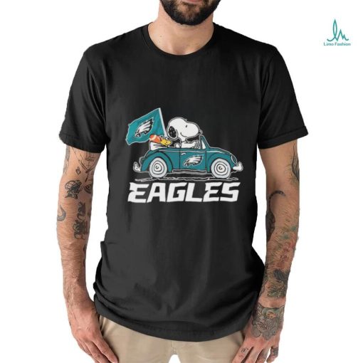 The Peanuts Snoopy And Woodstock Drive Car Philadelphia Eagles Shirt