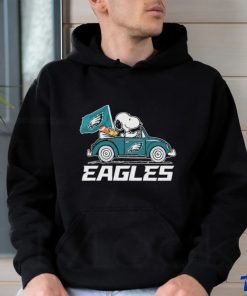 The Peanuts Snoopy And Woodstock Drive Car Philadelphia Eagles Shirt