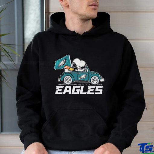 The Peanuts Snoopy And Woodstock Drive Car Philadelphia Eagles Shirt