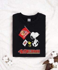 The Peanuts Snoopy And Woodstock San Francisco 49ers Football Flag Shirt