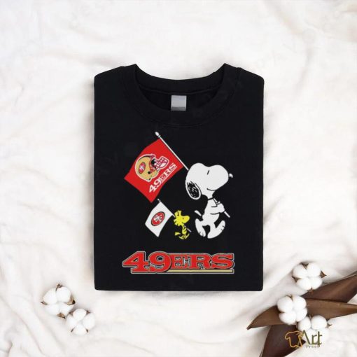 The Peanuts Snoopy And Woodstock San Francisco 49ers Football Flag Shirt