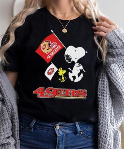 The Peanuts Snoopy And Woodstock San Francisco 49ers Football Flag Shirt
