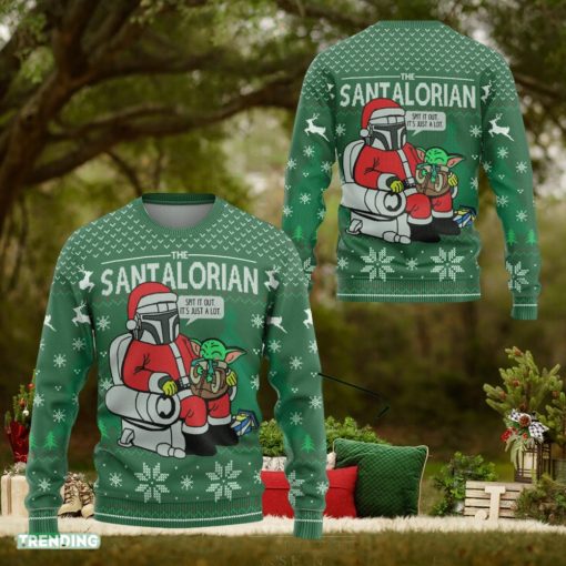 The Santalorian Ugly The Mandalorian Baby Yoda Anakin Skywalker Ugly Sweater Galaxy Edge Xmas