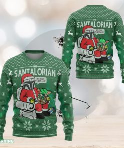 The Santalorian Ugly The Mandalorian Baby Yoda Anakin Skywalker Ugly Sweater Galaxy Edge Xmas