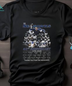 The Seattle Seahawks 46th Anniversary 1974 2020 Thank You For The Memories Signatures shirt