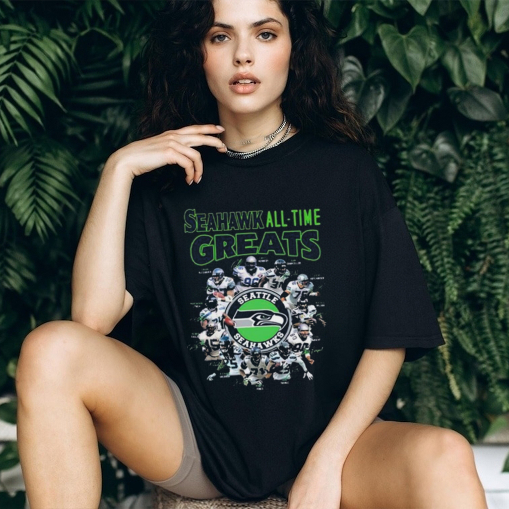 The Seattle Seahawks Football Teams Seahawk All Time Greats Signatures shirt The Seattle Seahawks Football Teams Seahawk All Time Greats Signatures shirt