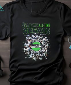 The Seattle Seahawks Football Teams Seahawk All Time Greats Signatures shirt