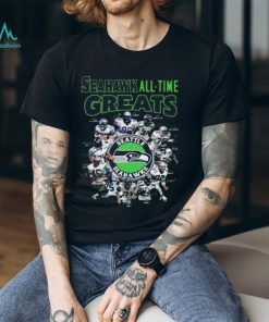 The Seattle Seahawks Football Teams Seahawk All Time Greats Signatures shirt