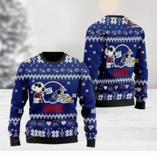 The Snoopy Football Helmet New York Giants Ugly Christmas Sweaters