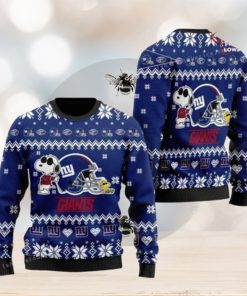 The Snoopy Football Helmet New York Giants Ugly Christmas Sweaters