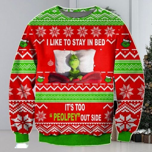 The funny character I Like To Stay In Bed Ugly Christmas Sweatshirt