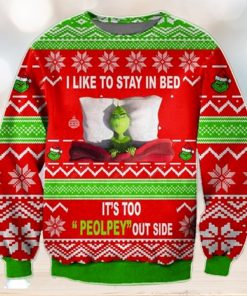 The funny character I Like To Stay In Bed Ugly Christmas Sweatshirt