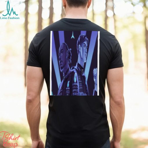 The mercedes amg f1 duo to las vegas gp lewis hamilton and george russell shirt