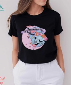 The moon is a lesbian skeleton flower shirt