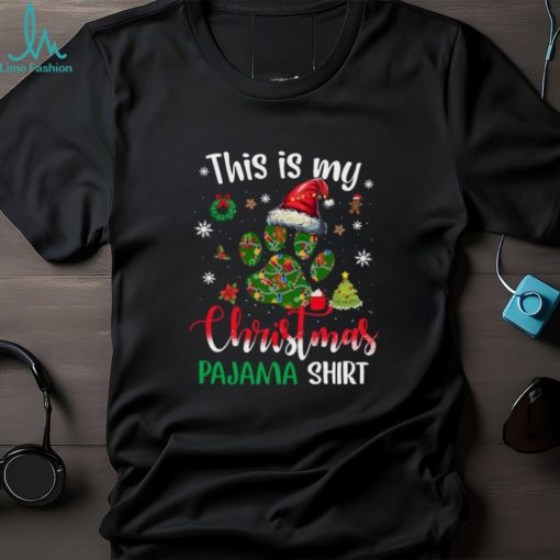 This Is My Christmas Pajama Shirt   Cute Dogshoe With Hat   Christmas Dog Classic T Shirt