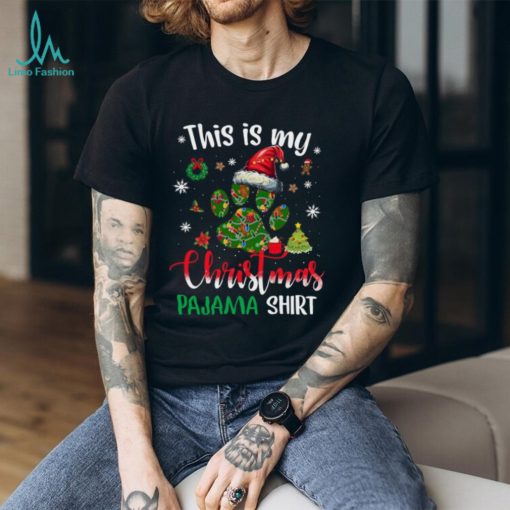 This Is My Christmas Pajama Shirt   Cute Dogshoe With Hat   Christmas Dog Classic T Shirt